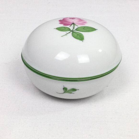 Austrian Wien Augarten Vienna Vintage Hand Painted Rose Porcelain Trinket Dish - Picture 2 of 14